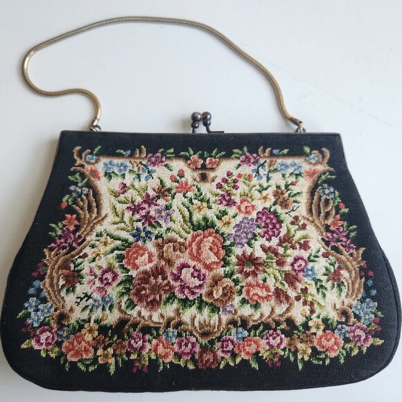 Vintage Needlepoint Purse - Picture 1 of 4
